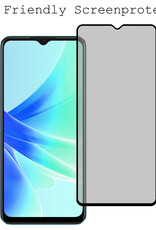 BASEY. Screenprotector Geschikt voor OPPO A17 Screenprotector Privacy Beschermglas - Screenprotector Geschikt voor OPPO A17 Screen Protector Full Screen Privacy - 2 Stuks
