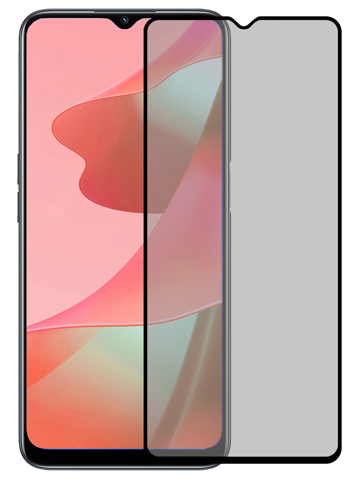 NoXx Screenprotector Geschikt voor OPPO A16 Screenprotector Privacy Tempered Glass Gehard Glas Display Cover