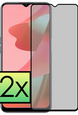 NoXx Screenprotector Geschikt voor OPPO A16 Screenprotector Privacy Tempered Glass Gehard Glas Display Cover - 2x