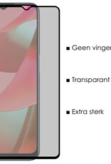 NoXx Screenprotector Geschikt voor OPPO A16 Screenprotector Privacy Tempered Glass Gehard Glas Display Cover - 2x