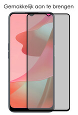 NoXx Screenprotector Geschikt voor OPPO A16 Screenprotector Privacy Tempered Glass Gehard Glas Display Cover - 3x