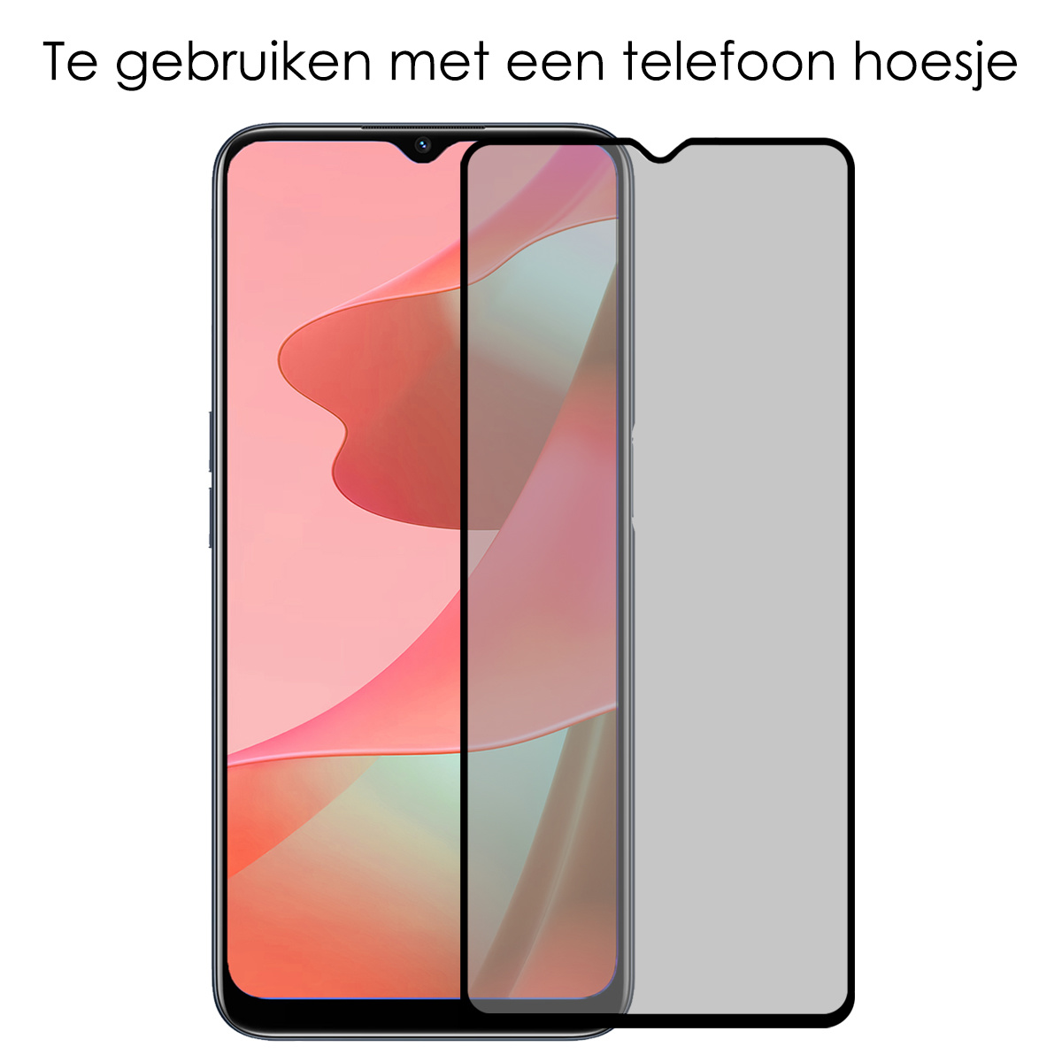 NoXx Screenprotector Geschikt voor OPPO A16s Screenprotector Privacy Tempered Glass Gehard Glas Display Cover - 3x