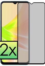 NoXx Screenprotector Geschikt voor OPPO A17 Screenprotector Privacy Tempered Glass Gehard Glas Display Cover - 2x