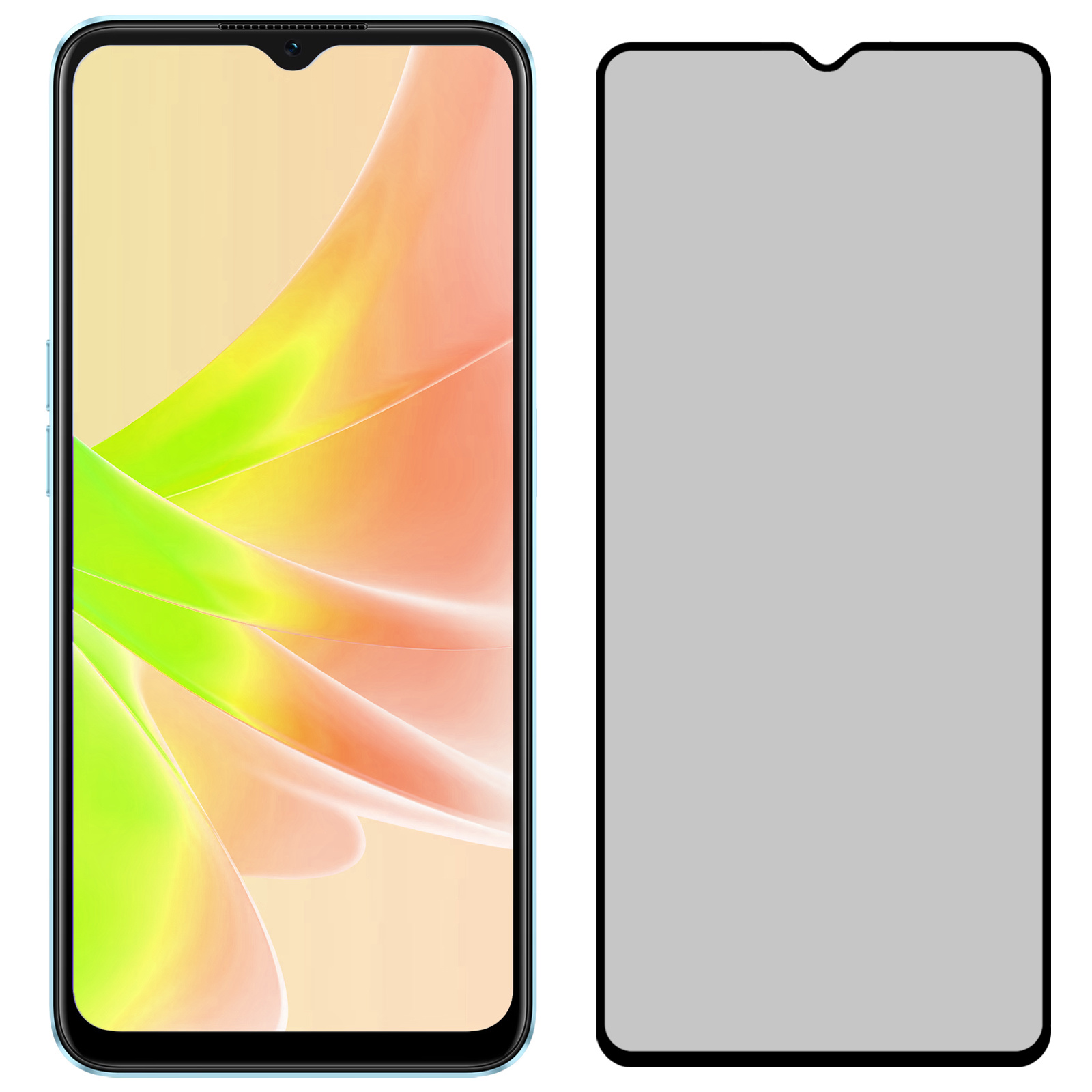 NoXx Screenprotector Geschikt voor OPPO A17 Screenprotector Privacy Tempered Glass Gehard Glas Display Cover - 2x