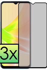 NoXx Screenprotector Geschikt voor OPPO A17 Screenprotector Privacy Tempered Glass Gehard Glas Display Cover - 3x