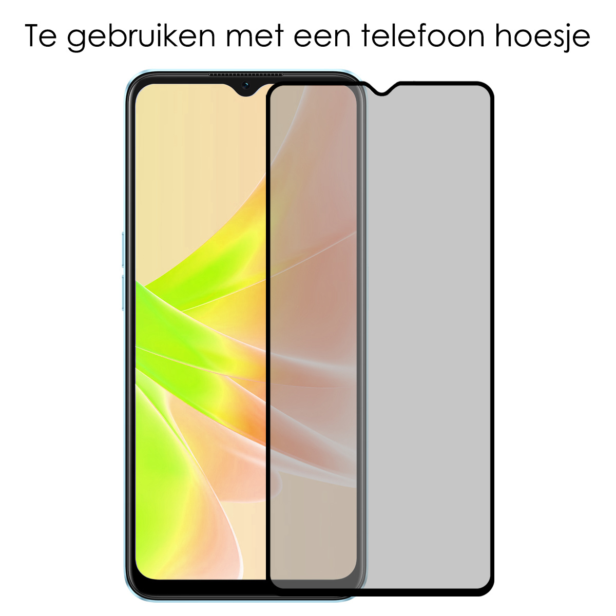 NoXx Screenprotector Geschikt voor OPPO A17 Screenprotector Privacy Tempered Glass Gehard Glas Display Cover - 3x