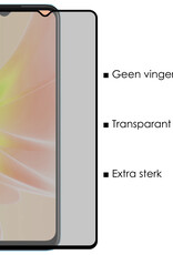 NoXx Screenprotector Geschikt voor OPPO A17 Screenprotector Privacy Tempered Glass Gehard Glas Display Cover - 3x
