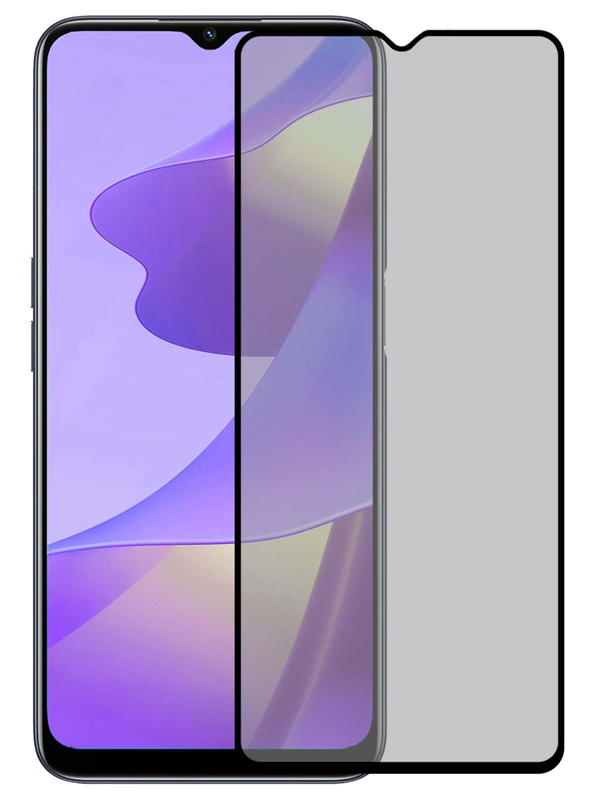 Nomfy Screenprotector Geschikt voor OPPO A16 Screenprotector Privacy Bescherm Glas - Screenprotector Geschikt voor OPPO A16 Privacy Screenprotector Tempered Glass