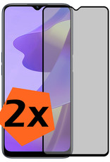 Nomfy Screenprotector Geschikt voor OPPO A16 Screenprotector Privacy Bescherm Glas - Screenprotector Geschikt voor OPPO A16 Privacy Screenprotector Tempered Glass - 2 PACK