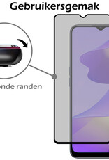 Nomfy Screenprotector Geschikt voor OPPO A16 Screenprotector Privacy Bescherm Glas - Screenprotector Geschikt voor OPPO A16 Privacy Screenprotector Tempered Glass - 2 PACK