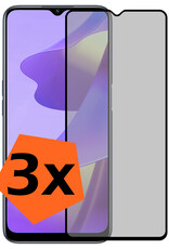 Nomfy Screenprotector Geschikt voor OPPO A16s Screenprotector Privacy Bescherm Glas - Screenprotector Geschikt voor OPPO A16s Privacy Screenprotector Tempered Glass - 3 PACK