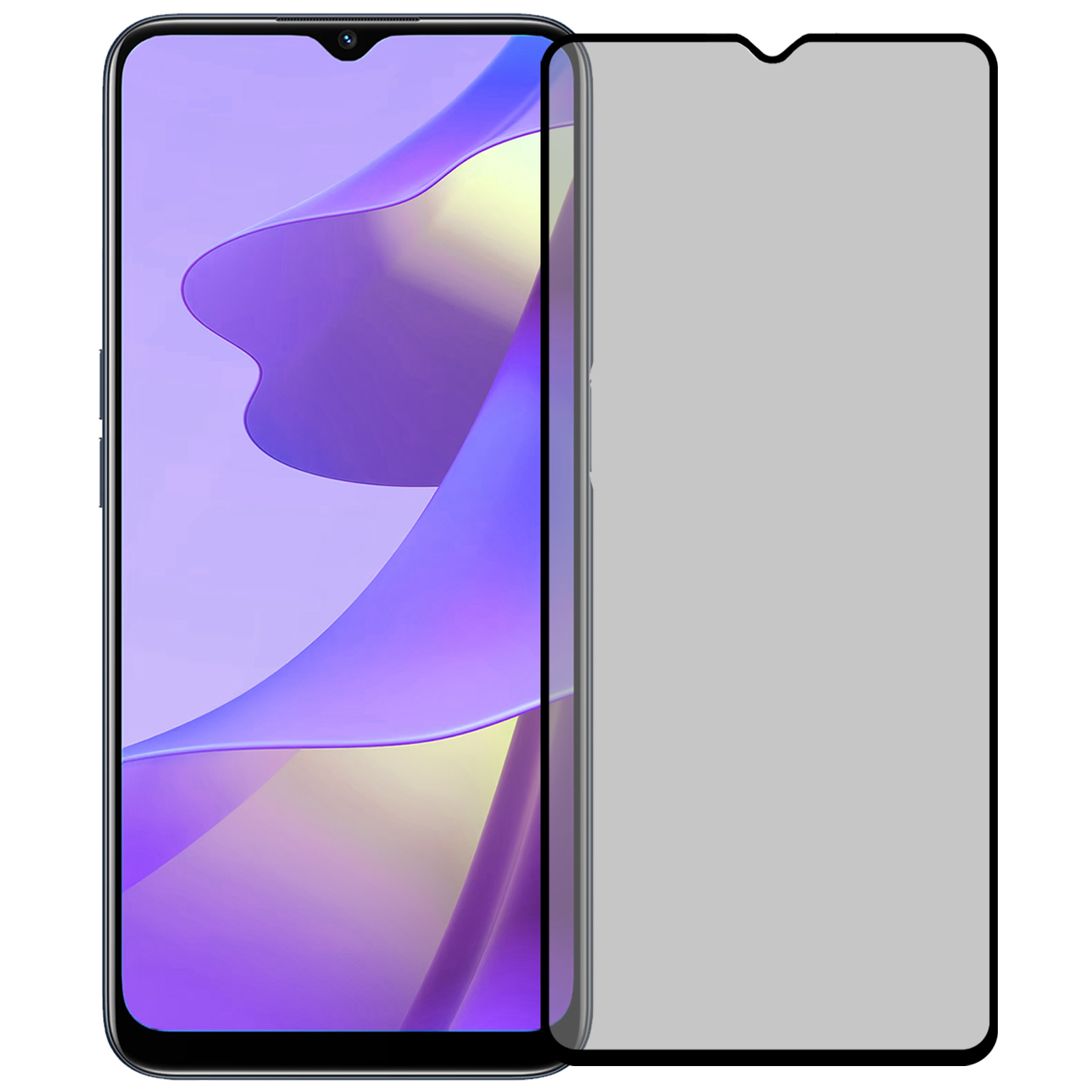 Nomfy Screenprotector Geschikt voor OPPO A16s Screenprotector Privacy Bescherm Glas - Screenprotector Geschikt voor OPPO A16s Privacy Screenprotector Tempered Glass - 3 PACK