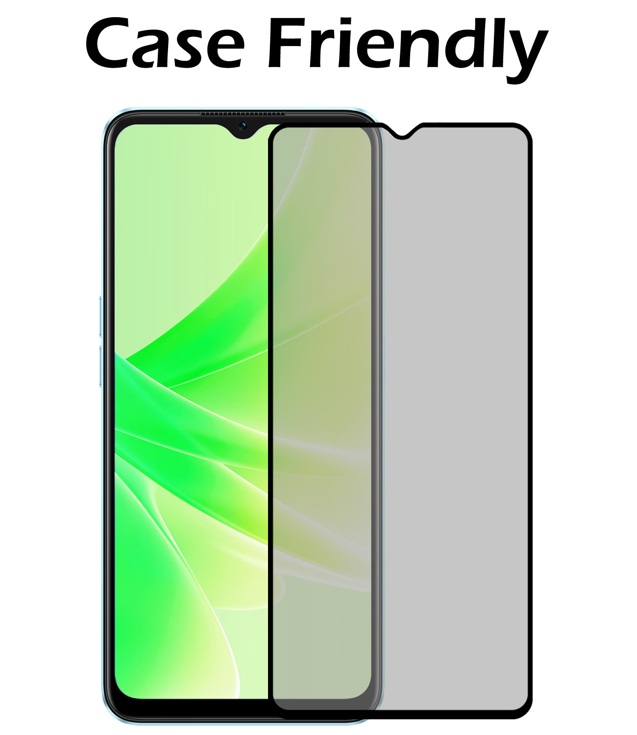 Nomfy Screenprotector Geschikt voor OPPO A17 Screenprotector Privacy Bescherm Glas - Screenprotector Geschikt voor OPPO A17 Privacy Screenprotector Tempered Glass - 2 PACK