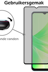 Nomfy Screenprotector Geschikt voor OPPO A17 Screenprotector Privacy Bescherm Glas - Screenprotector Geschikt voor OPPO A17 Privacy Screenprotector Tempered Glass - 2 PACK