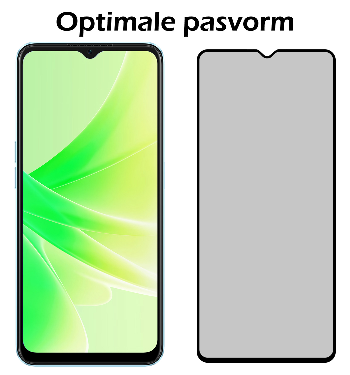 Nomfy Screenprotector Geschikt voor OPPO A17 Screenprotector Privacy Bescherm Glas - Screenprotector Geschikt voor OPPO A17 Privacy Screenprotector Tempered Glass - 2 PACK