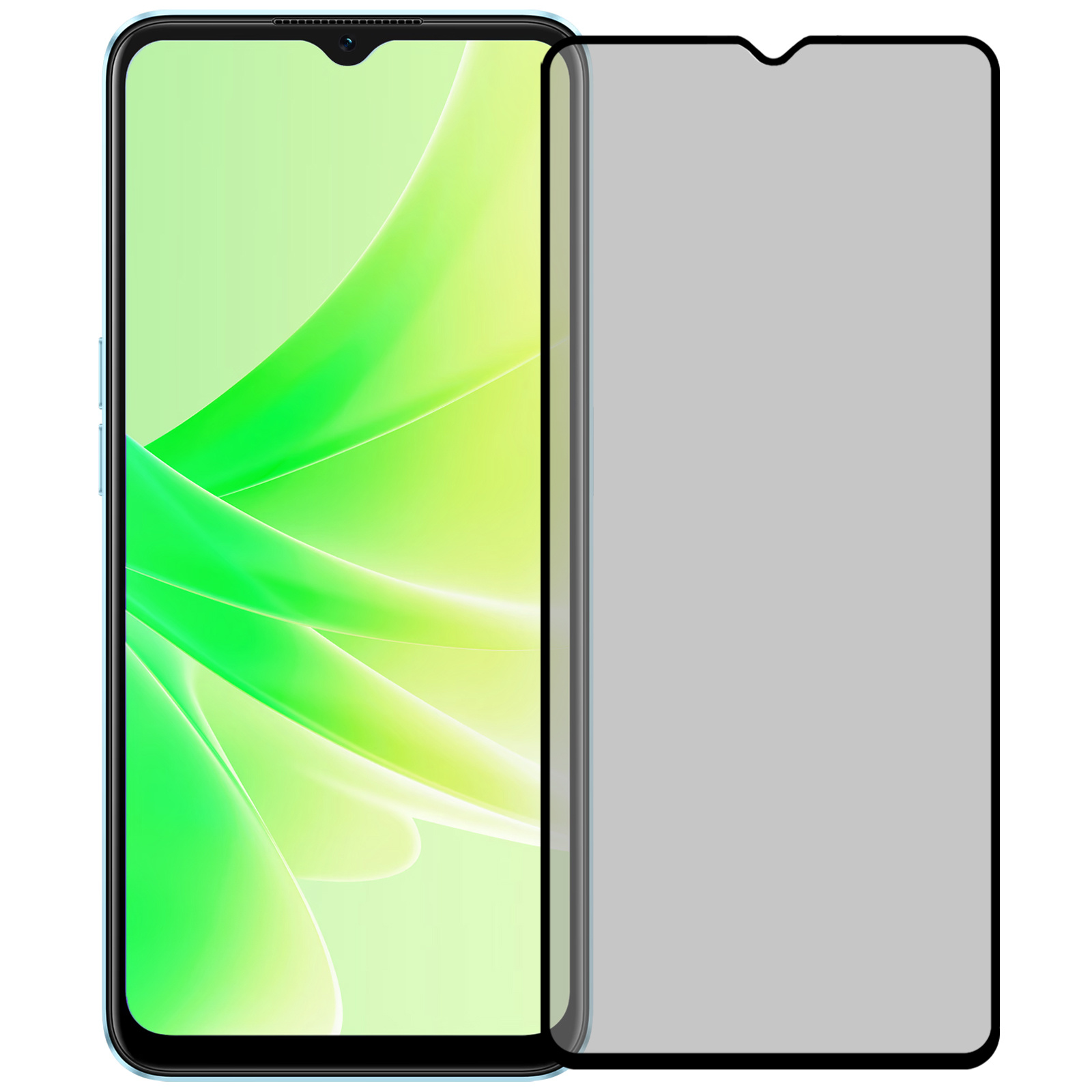 Nomfy Screenprotector Geschikt voor OPPO A17 Screenprotector Privacy Bescherm Glas - Screenprotector Geschikt voor OPPO A17 Privacy Screenprotector Tempered Glass - 2 PACK
