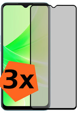 Nomfy Screenprotector Geschikt voor OPPO A17 Screenprotector Privacy Bescherm Glas - Screenprotector Geschikt voor OPPO A17 Privacy Screenprotector Tempered Glass - 3 PACK