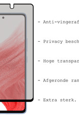 BASEY. Screenprotector Geschikt voor Samsung A53 Screenprotector Privacy Beschermglas - Screenprotector Geschikt voor Samsung Galaxy A53 Screen Protector Full Screen Privacy - 2 Stuks