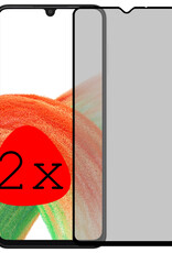 BASEY. Screenprotector Geschikt voor Samsung A33 Screenprotector Privacy Beschermglas - Screenprotector Geschikt voor Samsung Galaxy A33 Screen Protector Full Screen Privacy - 2 Stuks