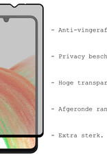 BASEY. Screenprotector Geschikt voor Samsung A33 Screenprotector Privacy Beschermglas - Screenprotector Geschikt voor Samsung Galaxy A33 Screen Protector Full Screen Privacy - 2 Stuks