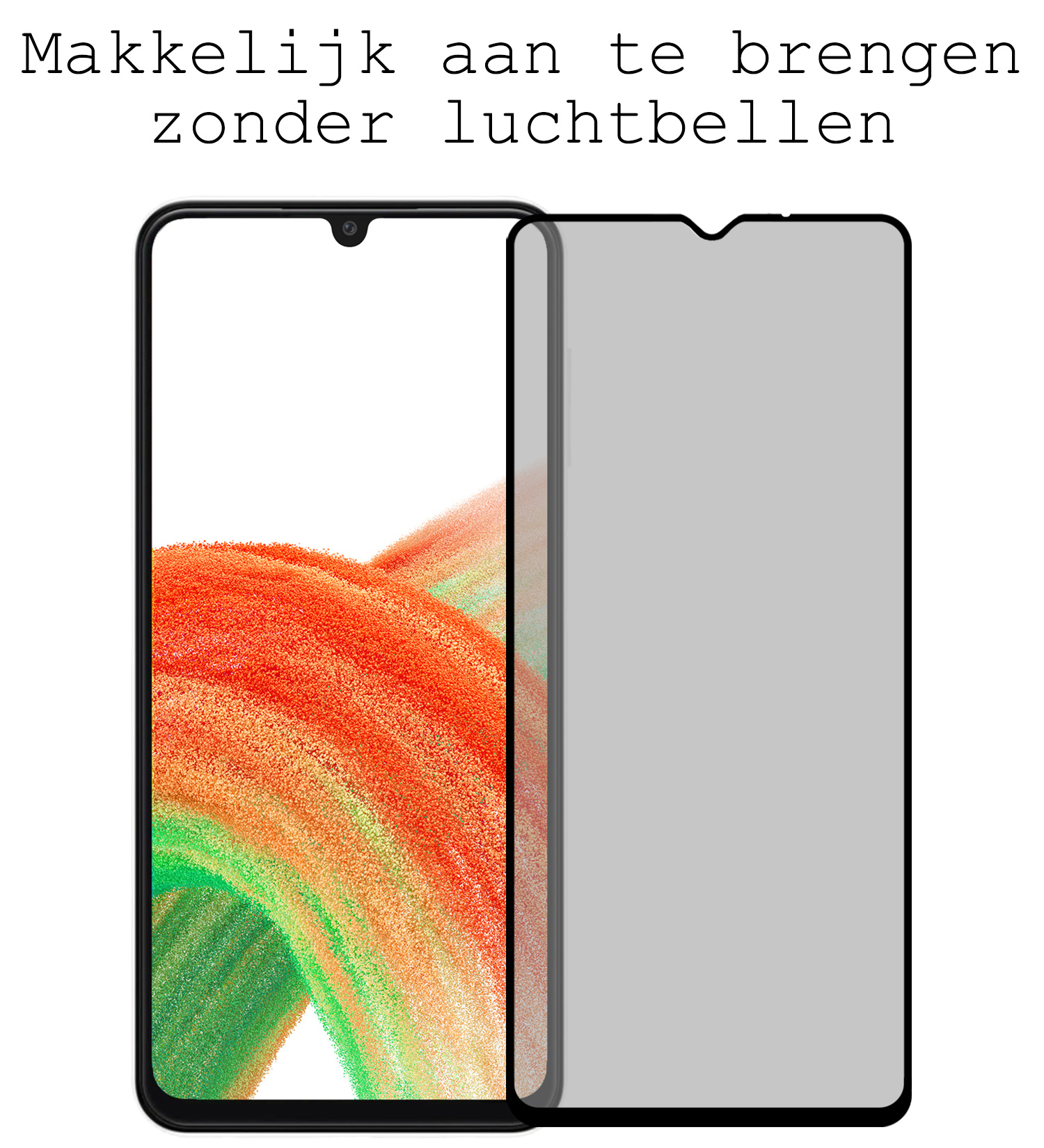 BASEY. Screenprotector Geschikt voor Samsung A33 Screenprotector Privacy Beschermglas - Screenprotector Geschikt voor Samsung Galaxy A33 Screen Protector Full Screen Privacy - 3 Stuks