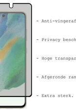 BASEY. Screenprotector Geschikt voor Samsung S21 FE Screenprotector Privacy Beschermglas - Screenprotector Geschikt voor Samsung Galaxy S21 FE Screen Protector Full Screen Privacy