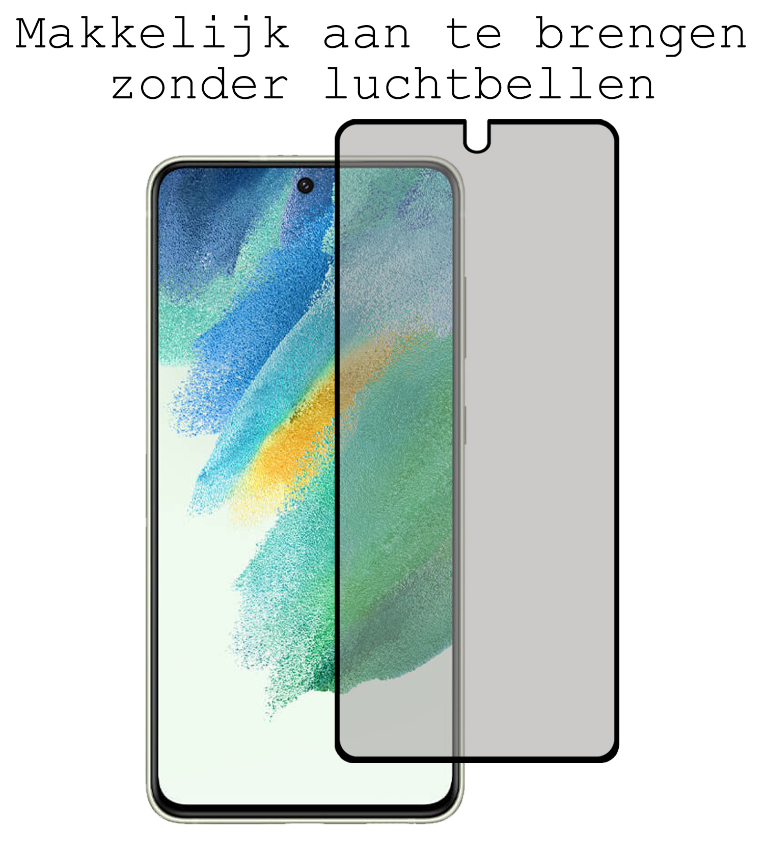 BASEY. Screenprotector Geschikt voor Samsung S21 FE Screenprotector Privacy Beschermglas - Screenprotector Geschikt voor Samsung Galaxy S21 FE Screen Protector Full Screen Privacy
