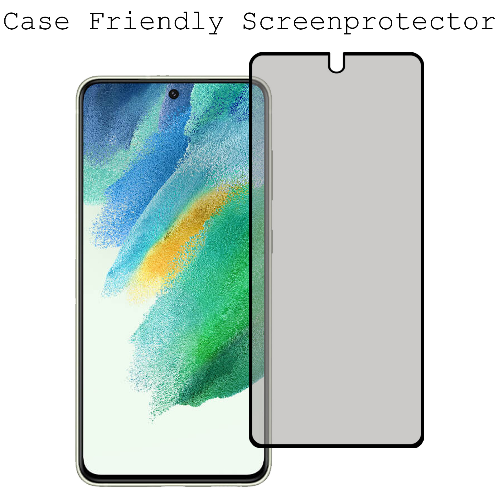 BASEY. Screenprotector Geschikt voor Samsung S21 FE Screenprotector Privacy Beschermglas - Screenprotector Geschikt voor Samsung Galaxy S21 FE Screen Protector Full Screen Privacy - 2 Stuks