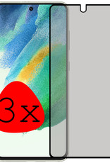 BASEY. Screenprotector Geschikt voor Samsung S21 FE Screenprotector Privacy Beschermglas - Screenprotector Geschikt voor Samsung Galaxy S21 FE Screen Protector Full Screen Privacy - 3 Stuks