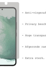 BASEY. Screenprotector Geschikt voor Samsung S22 Plus Screenprotector Privacy Beschermglas - Screenprotector Geschikt voor Samsung Galaxy S22 Plus Screen Protector Full Screen Privacy - 3 Stuks