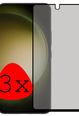 BASEY. Screenprotector Geschikt voor Samsung S23 Screenprotector Privacy Beschermglas - Screenprotector Geschikt voor Samsung Galaxy S23 Screen Protector Full Screen Privacy - 3 Stuks