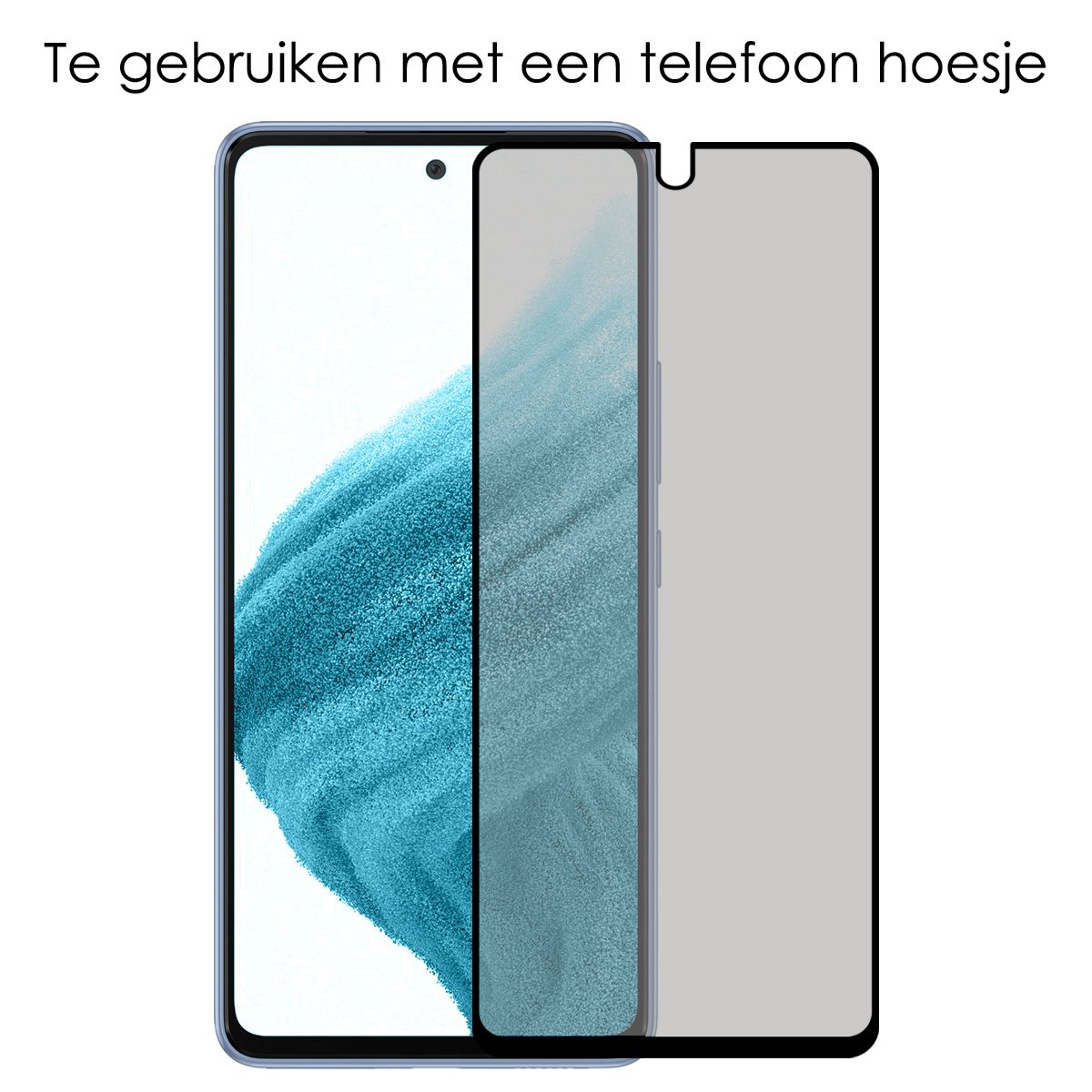 NoXx Screenprotector Geschikt voor Samsung A53 Screenprotector Privacy Tempered Glass Gehard Glas Display Cover