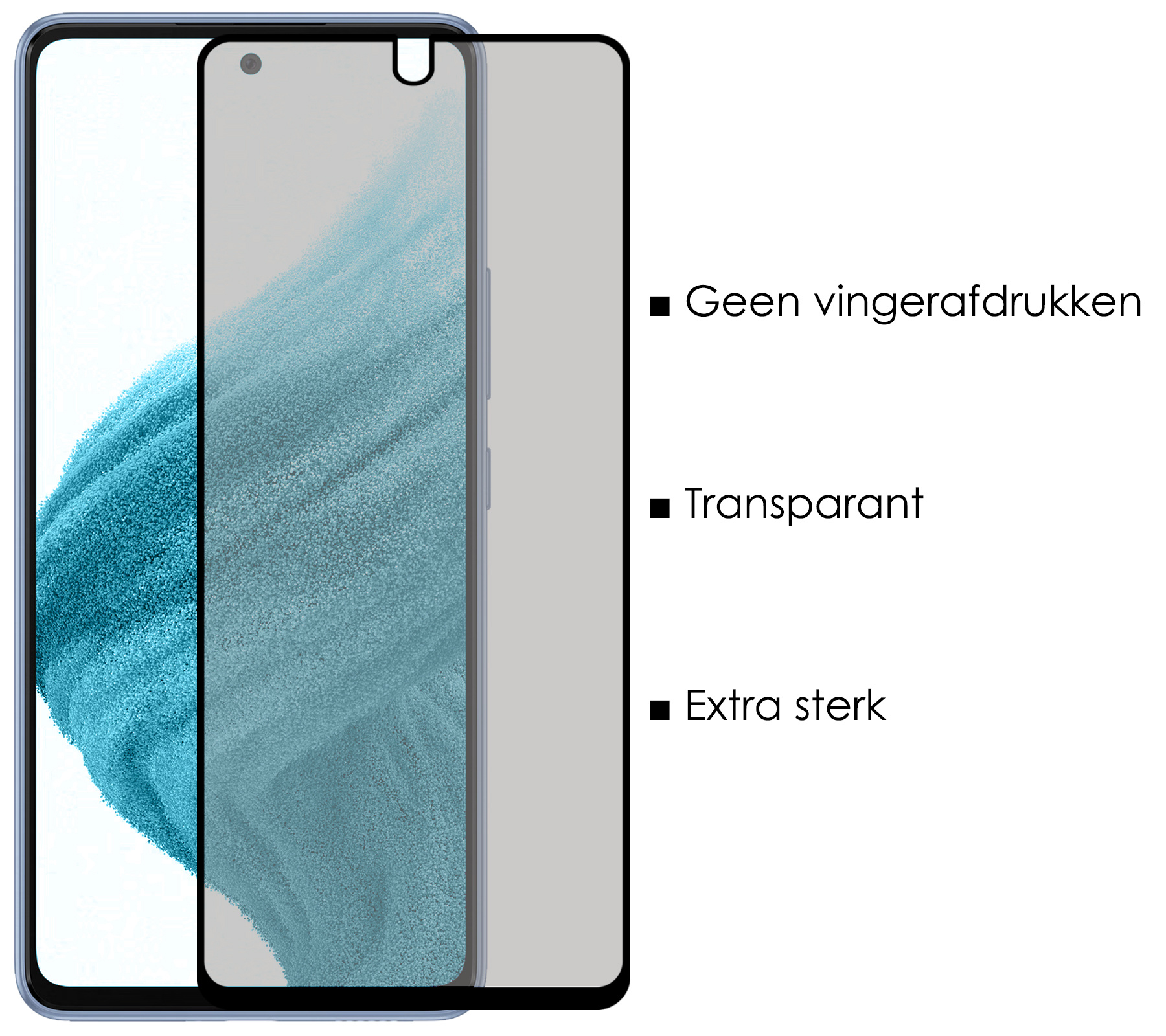 NoXx Screenprotector Geschikt voor Samsung A53 Screenprotector Privacy Tempered Glass Gehard Glas Display Cover