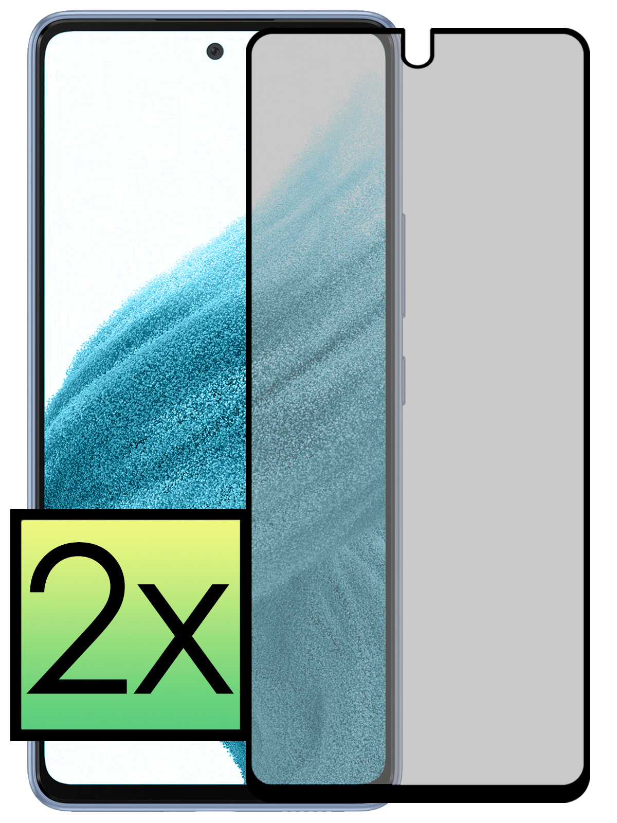 NoXx Screenprotector Geschikt voor Samsung A53 Screenprotector Privacy Tempered Glass Gehard Glas Display Cover - 2x