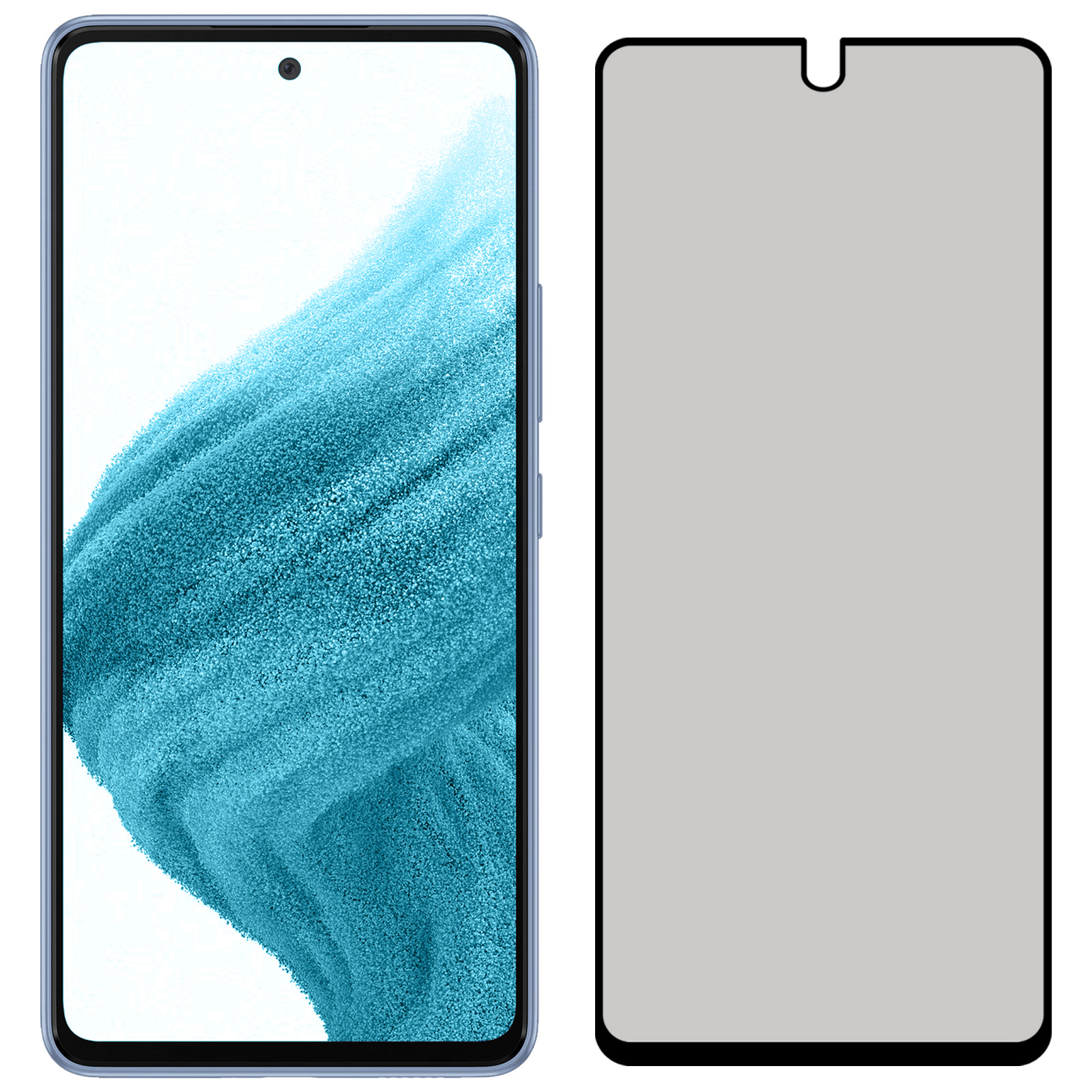 NoXx Screenprotector Geschikt voor Samsung A53 Screenprotector Privacy Tempered Glass Gehard Glas Display Cover - 2x