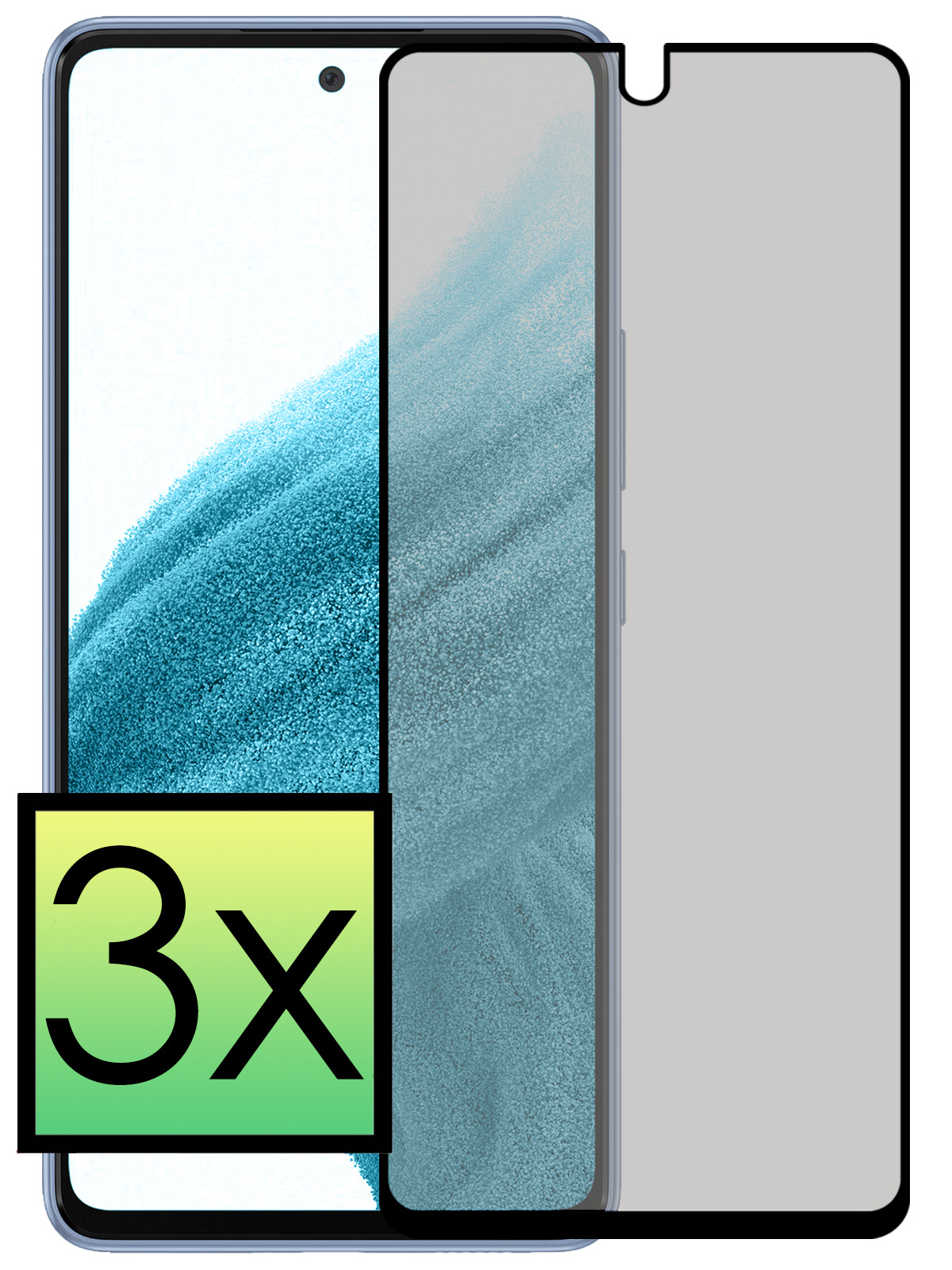 NoXx Screenprotector Geschikt voor Samsung A53 Screenprotector Privacy Tempered Glass Gehard Glas Display Cover - 3x