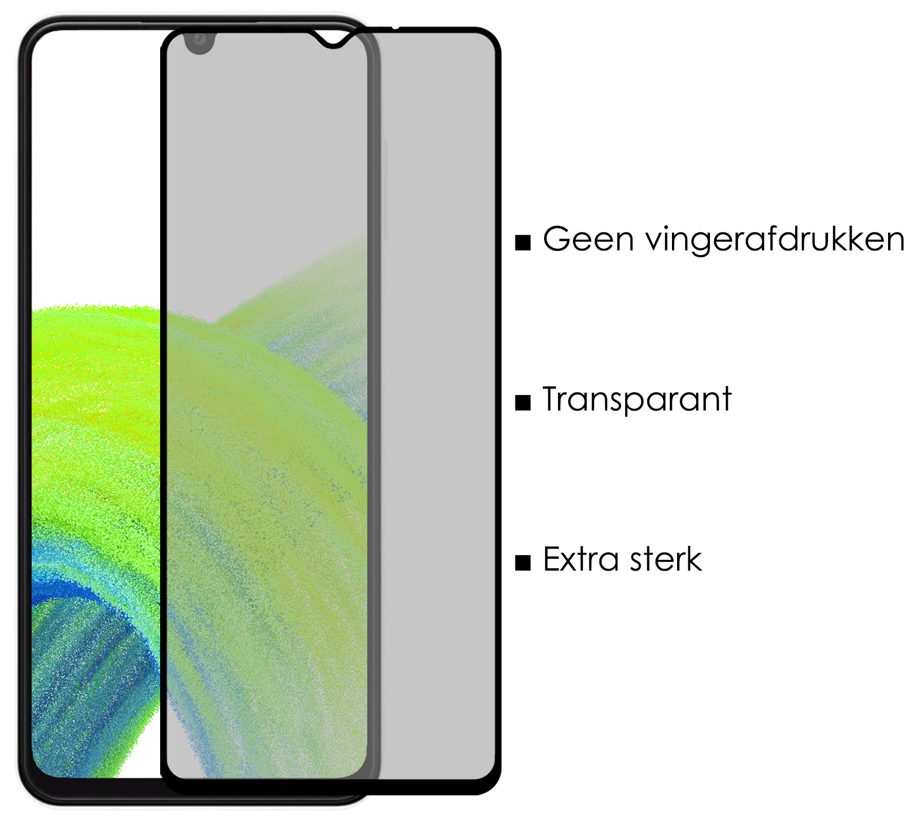 NoXx Screenprotector Geschikt voor Samsung A33 Screenprotector Privacy Tempered Glass Gehard Glas Display Cover