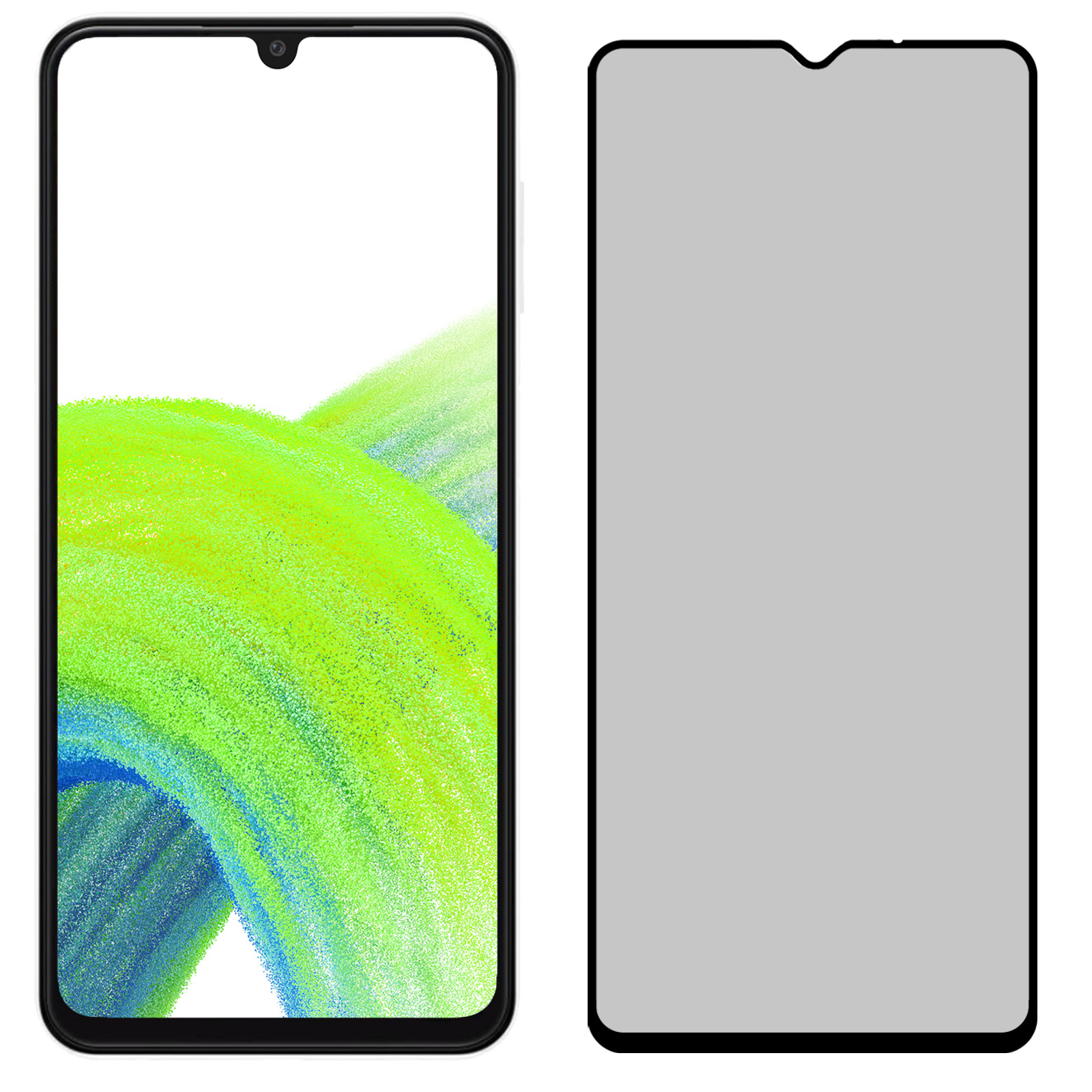 NoXx Screenprotector Geschikt voor Samsung A33 Screenprotector Privacy Tempered Glass Gehard Glas Display Cover - 3x