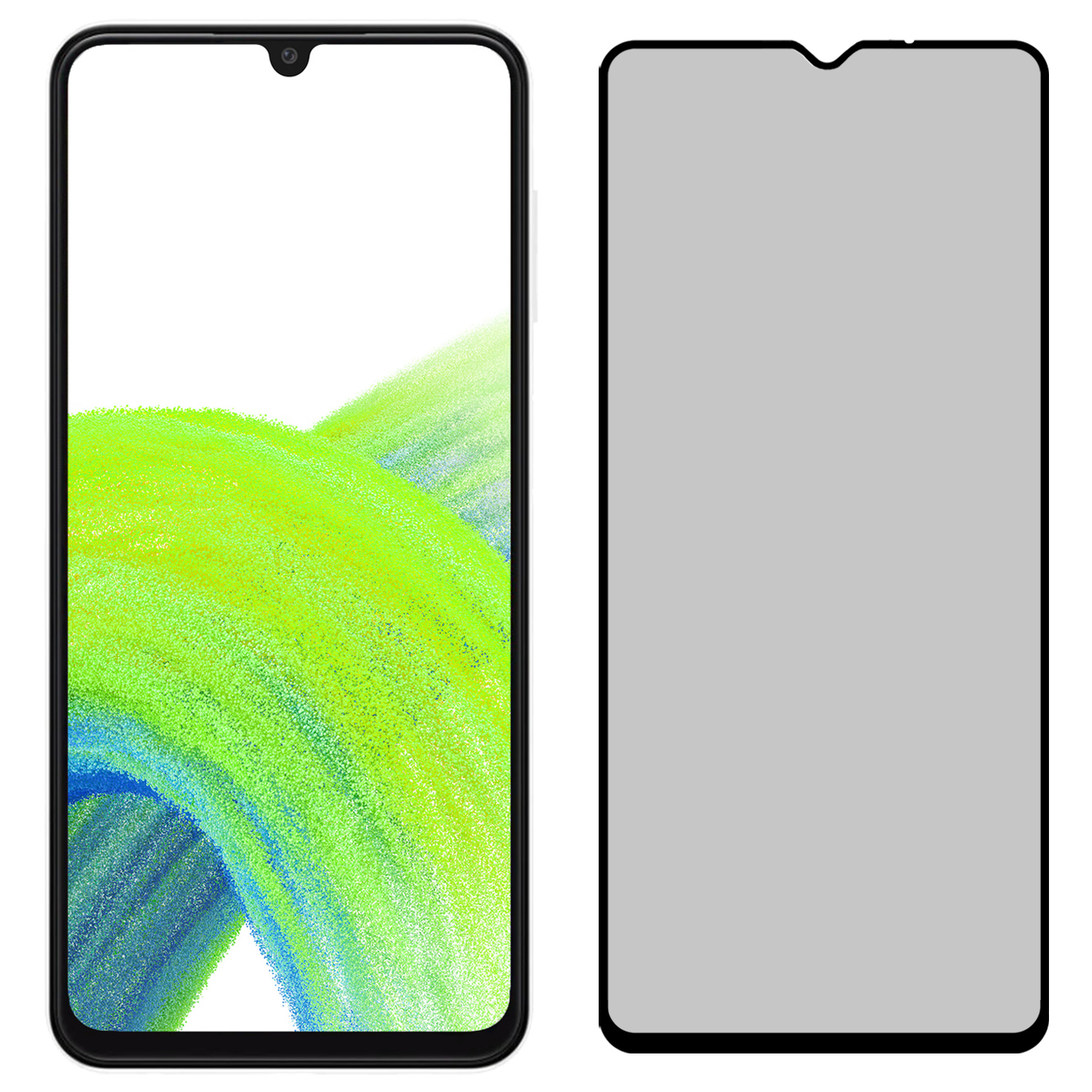 NoXx Screenprotector Geschikt voor Samsung A33 Screenprotector Privacy Tempered Glass Gehard Glas Display Cover - 3x