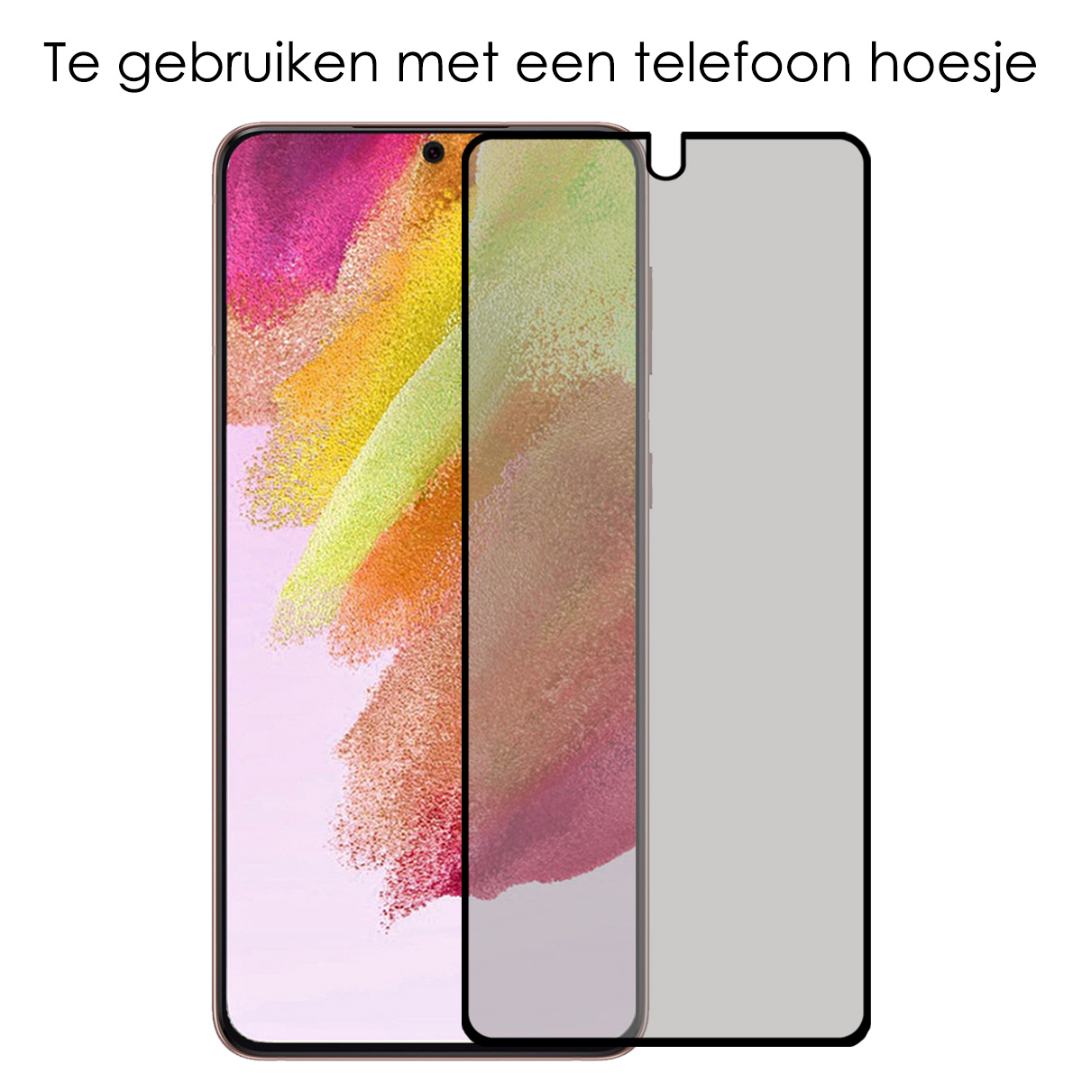 NoXx Screenprotector Geschikt voor Samsung S21 FE Screenprotector Privacy Tempered Glass Gehard Glas Display Cover