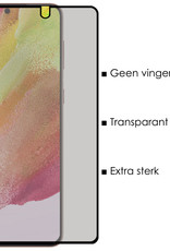 NoXx Screenprotector Geschikt voor Samsung S21 FE Screenprotector Privacy Tempered Glass Gehard Glas Display Cover