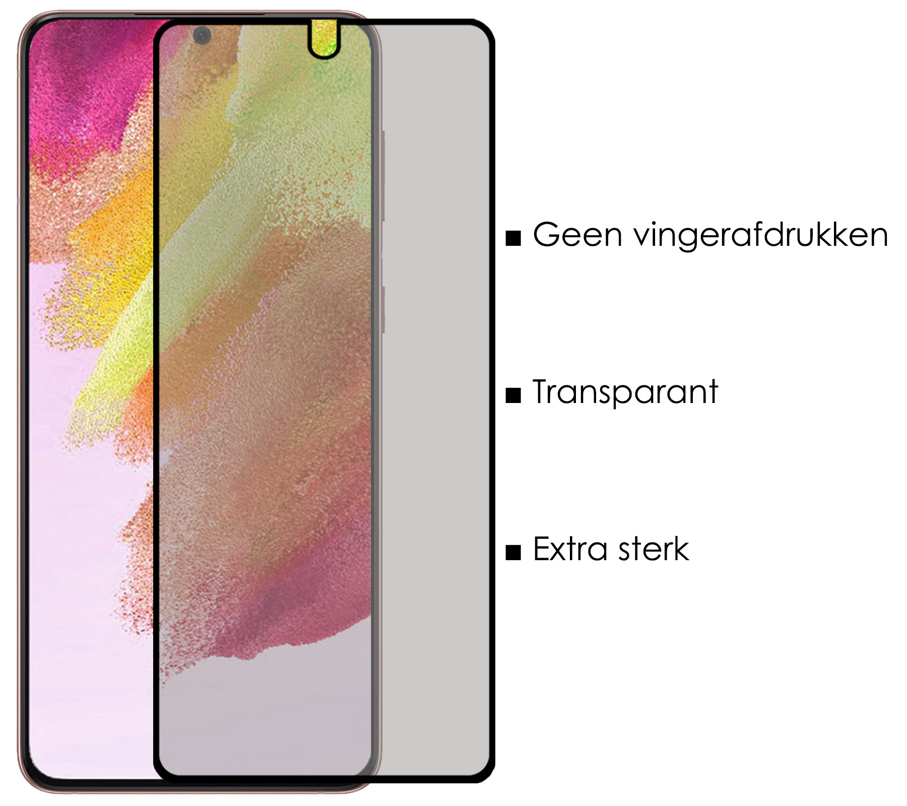 NoXx Screenprotector Geschikt voor Samsung S21 FE Screenprotector Privacy Tempered Glass Gehard Glas Display Cover