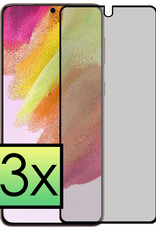 NoXx Screenprotector Geschikt voor Samsung S21 FE Screenprotector Privacy Tempered Glass Gehard Glas Display Cover - 3x