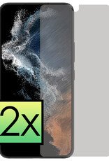 NoXx Screenprotector Geschikt voor Samsung S22 Screenprotector Privacy Tempered Glass Gehard Glas Display Cover - 2x