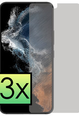 NoXx Screenprotector Geschikt voor Samsung S22 Screenprotector Privacy Tempered Glass Gehard Glas Display Cover - 3x