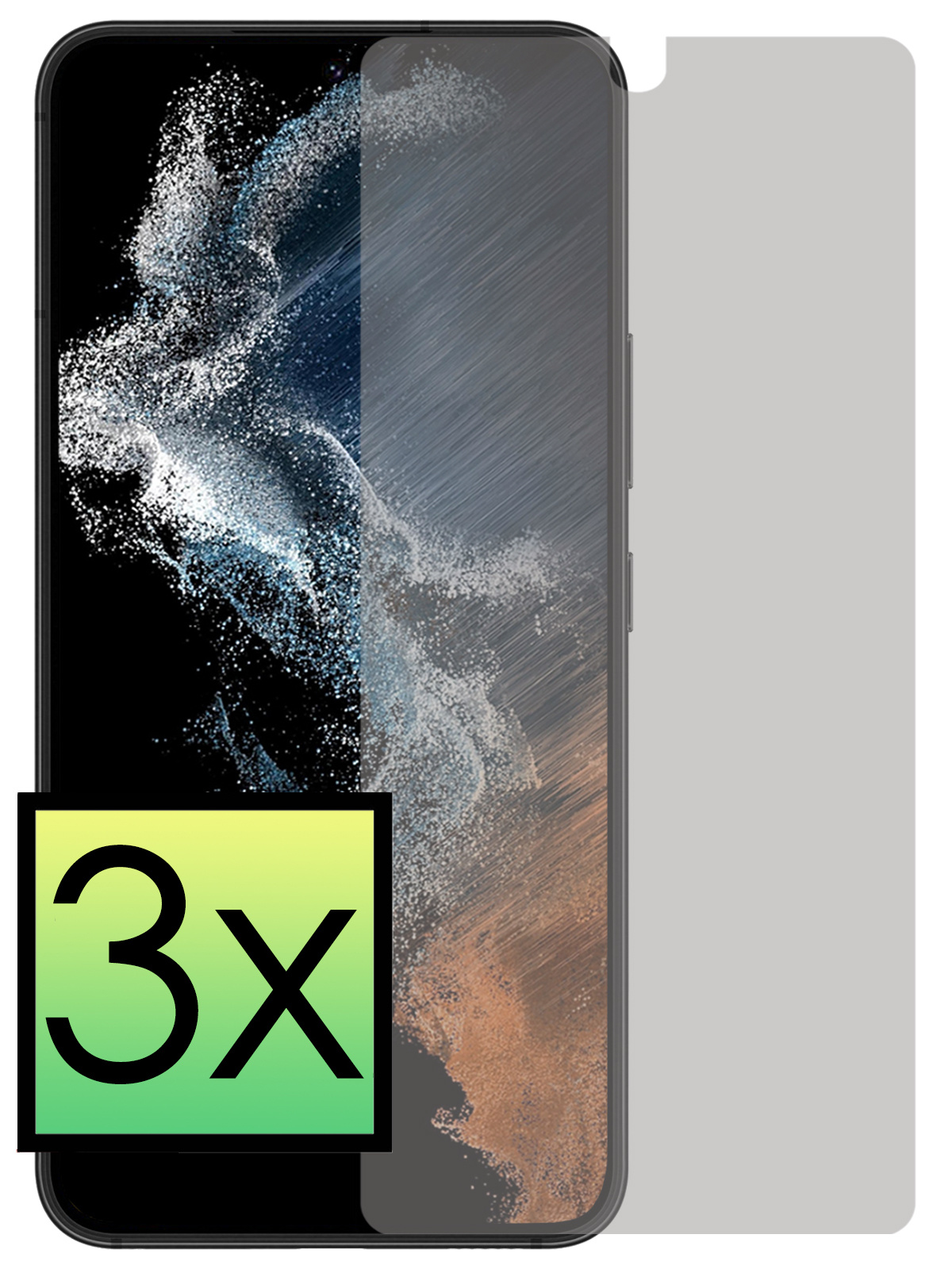 NoXx Screenprotector Geschikt voor Samsung S22 Screenprotector Privacy Tempered Glass Gehard Glas Display Cover - 3x