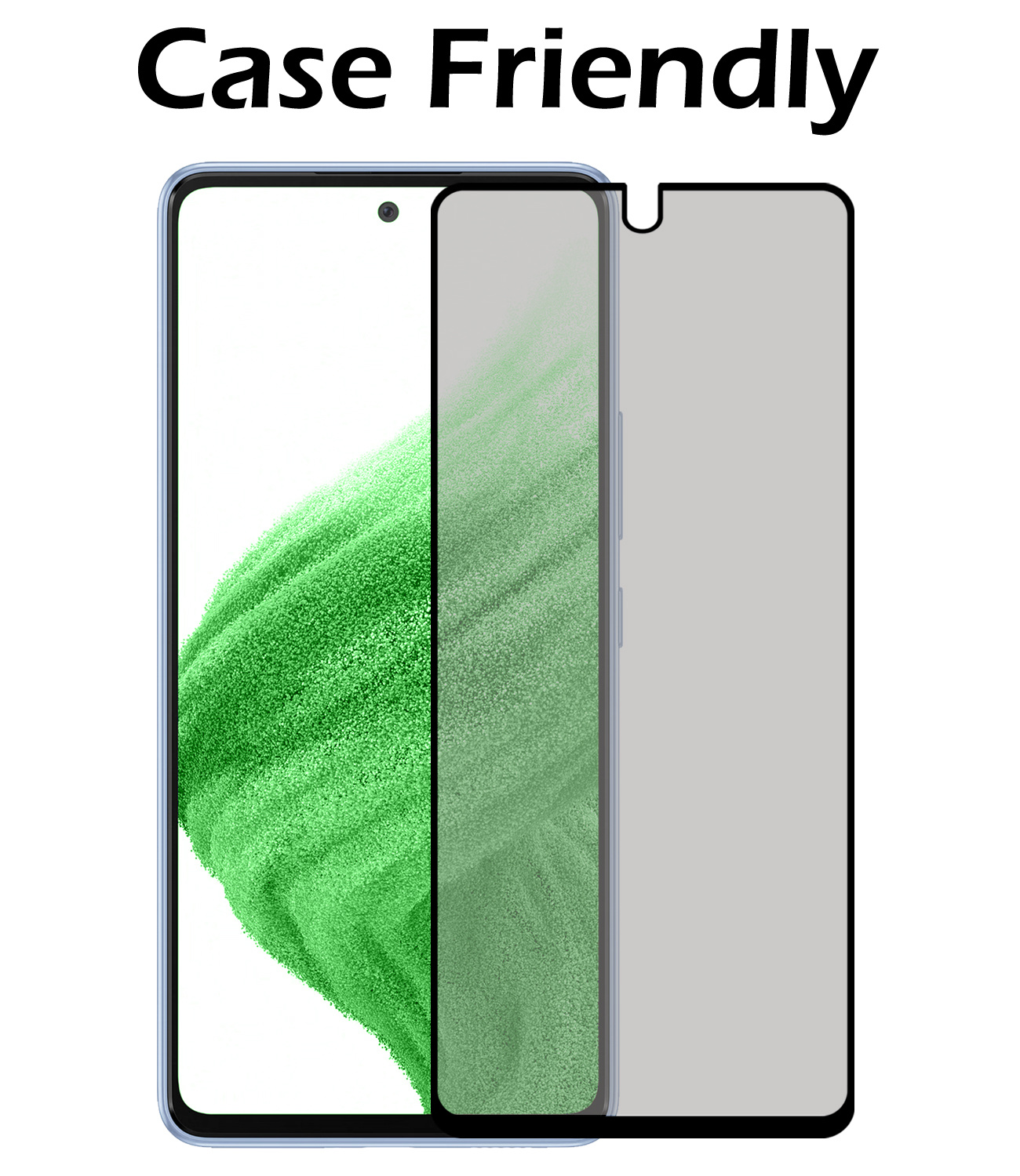 Nomfy Screenprotector Geschikt voor Samsung A53 Screenprotector Privacy Bescherm Glas - Screenprotector Geschikt voor Samsung Galaxy A53 Privacy Screenprotector Tempered Glass - 2 PACK