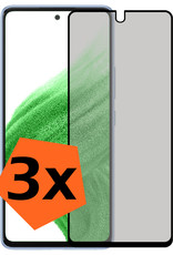 Nomfy Screenprotector Geschikt voor Samsung A53 Screenprotector Privacy Bescherm Glas - Screenprotector Geschikt voor Samsung Galaxy A53 Privacy Screenprotector Tempered Glass - 3 PACK