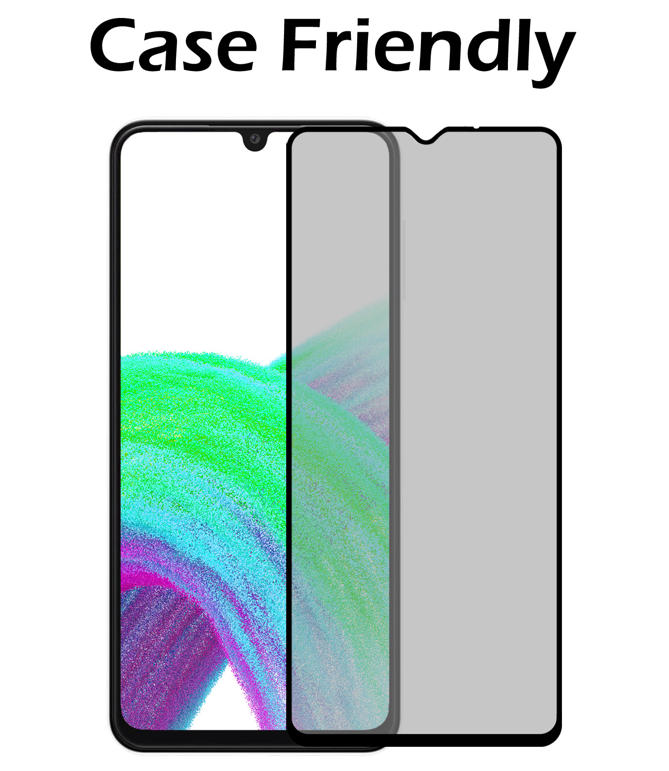 Nomfy Screenprotector Geschikt voor Samsung A33 Screenprotector Privacy Bescherm Glas - Screenprotector Geschikt voor Samsung Galaxy A33 Privacy Screenprotector Tempered Glass - 2 PACK