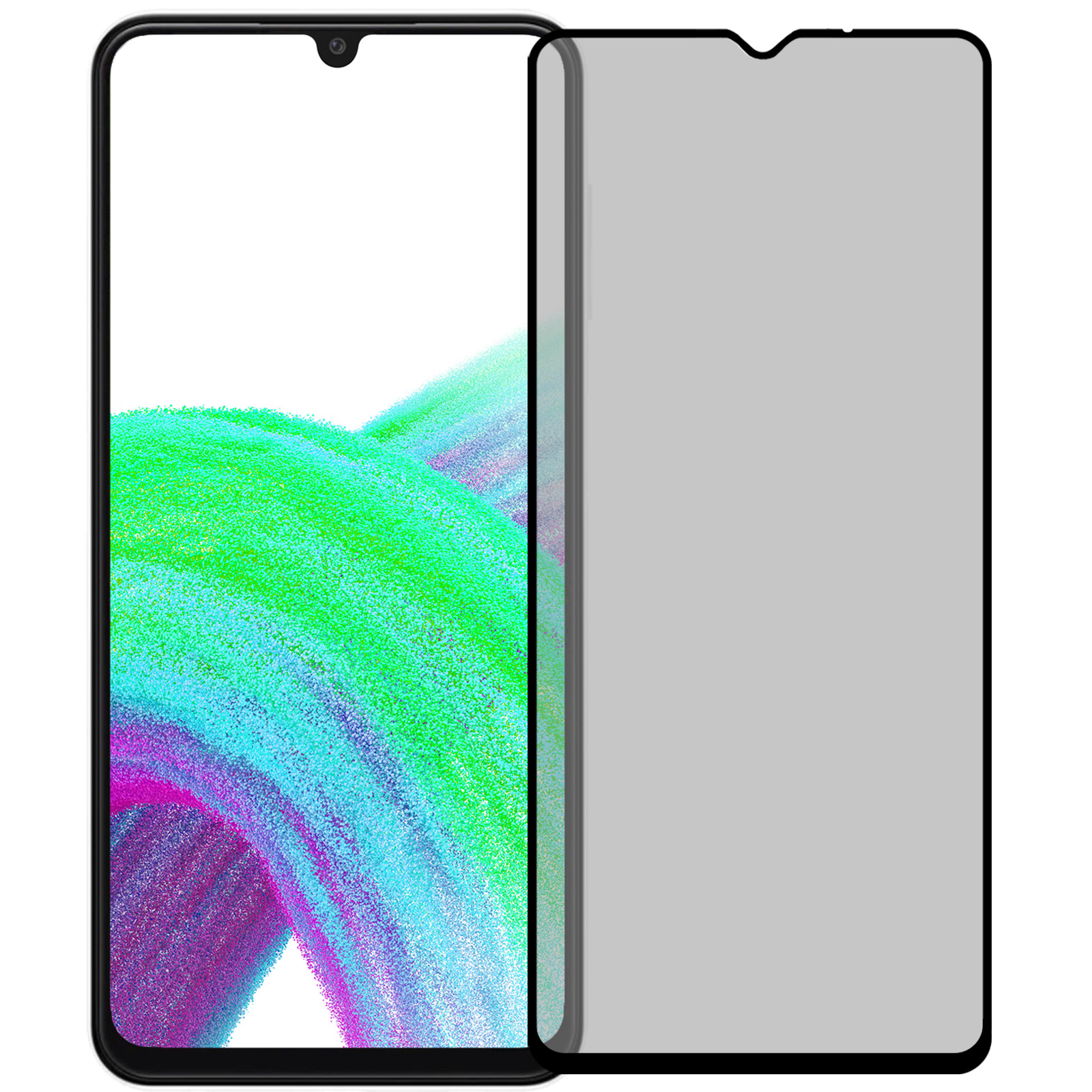Nomfy Screenprotector Geschikt voor Samsung A33 Screenprotector Privacy Bescherm Glas - Screenprotector Geschikt voor Samsung Galaxy A33 Privacy Screenprotector Tempered Glass - 3 PACK